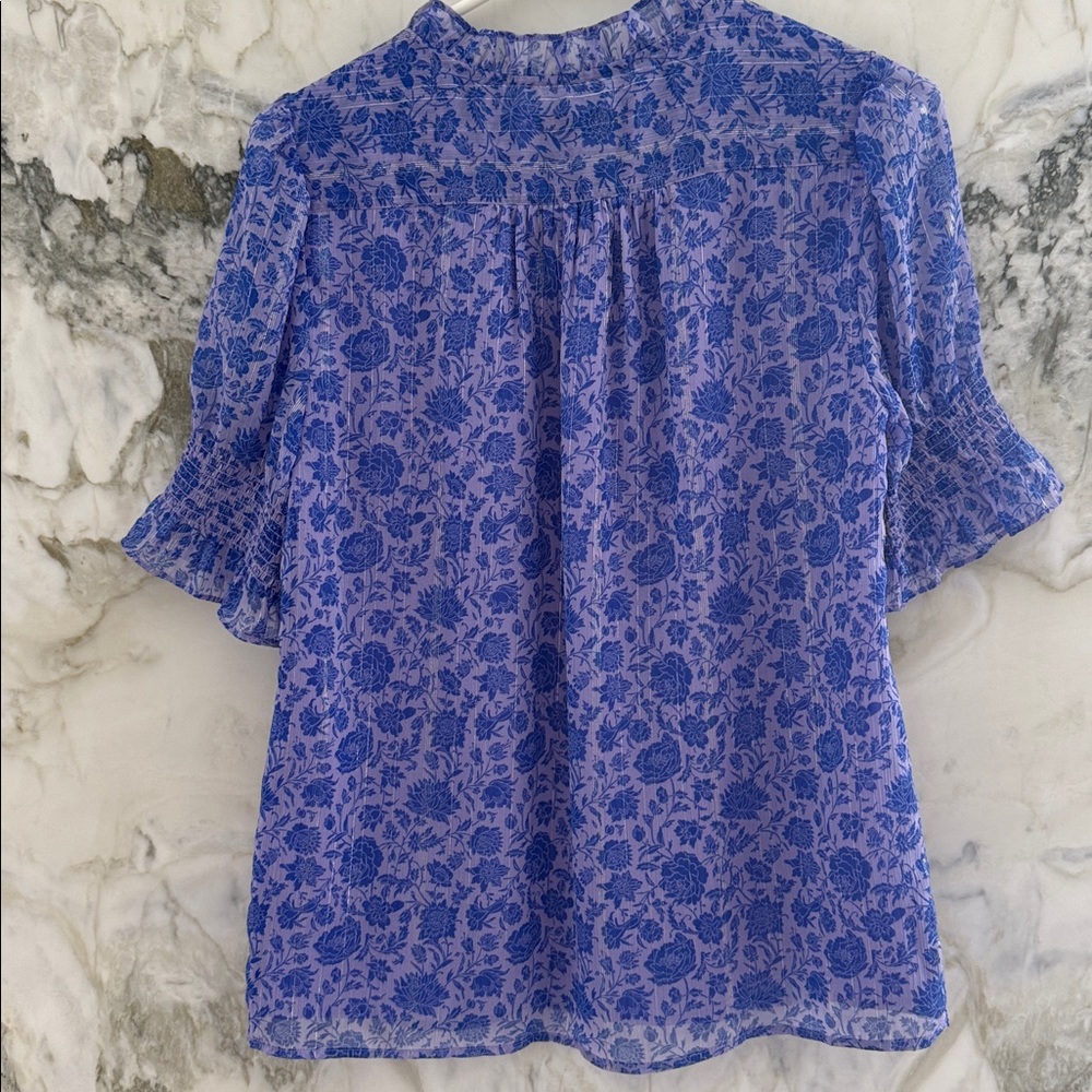 J. Crew Purple Floral Blouse - Picture 4 of 4
